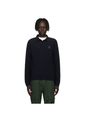 Stone Island Navy 2200011 Long Sleeve Cotton Jersey Polo