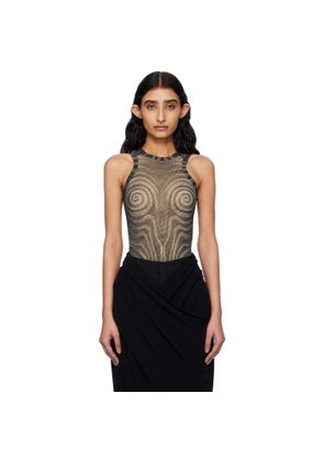 Jean Paul Gaultier Black 'The Spirale' Bodysuit