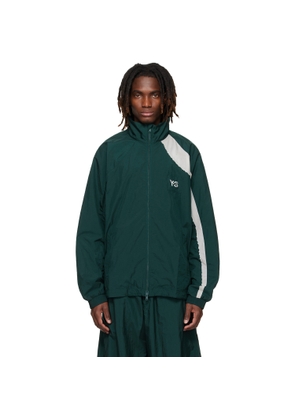 Y-3 Green Raw Edge 3 Stripes Nylon Shell Jacket