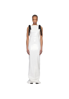 Mônot White Bows Sequins Maxi Dress