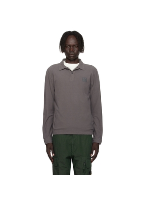 Stone Island Gray 2200011 Long Sleeve Cotton Jersey Polo