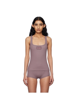 Versace Underwear Purple 90s Vintage Logo Ribbed Tank Top