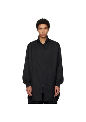 Y-3 Black Refined Wool Long Track Jacket