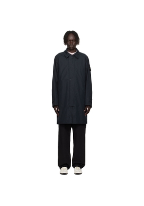 Stone Island Navy 7100018 Weatherproof Cotton Canvas Long Coat