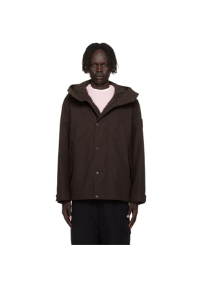 Stone Island Brown 4100105 Weatherproof Cotton Canvas Short Parka