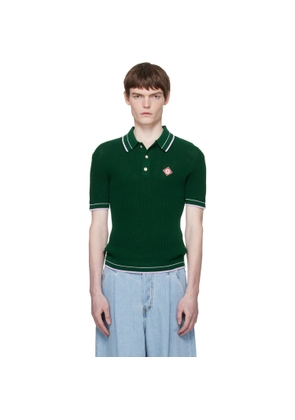 Casablanca Green Mock Mini Crochet Polo