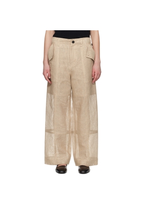 ISSEY MIYAKE Beige Papyrus Trousers