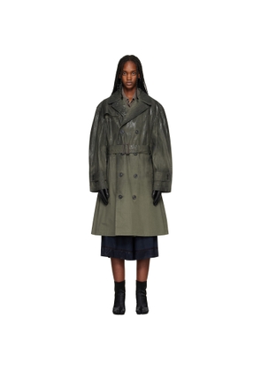 Maison Margiela Khaki Double-Breasted Trench Coat