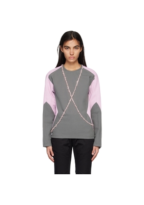 STRONGTHE SSENSE Exclusive Gray & Pink Long Sleeve T-Shirt