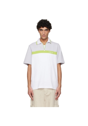 Casablanca Gray & White Short Sleeve Polo
