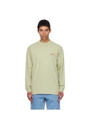 Carhartt Work In Progress Green American Script Long Sleeve T-shirt