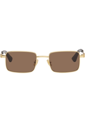 Bottega Veneta Gold Classic Rectangular Sunglasses