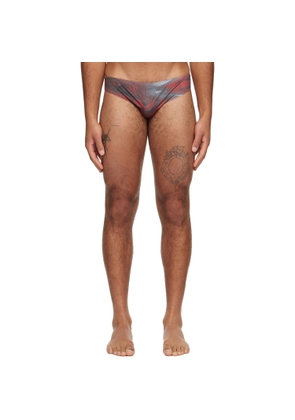 Jean Paul Gaultier Red 'The Blurry Roses' Swim Briefs