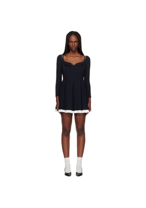SHUSHU/TONG Navy Pleated Camisole Minidress