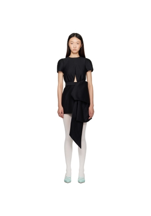 SHUSHU/TONG Black Bowknot Patchwork Minidress