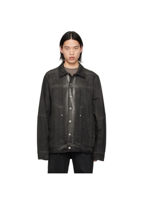 Rick Owens Black Lido Worker Denim Jacket