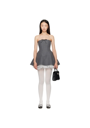 SHUSHU/TONG Gray Two-Piece Strapless Puffy Minidress