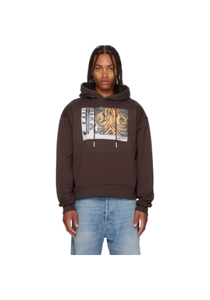 Jean Paul Gaultier Brown Printed Wood Hoodie