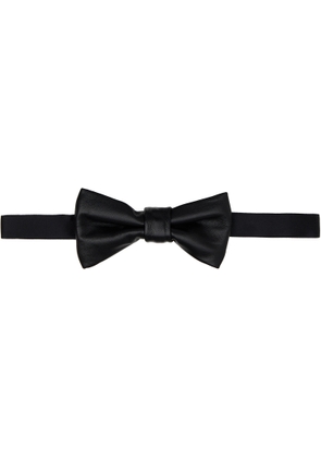Ernest W. Baker Black Leather Bow Tie