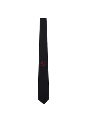 Ernest W. Baker Black Heart Embroidered Tie