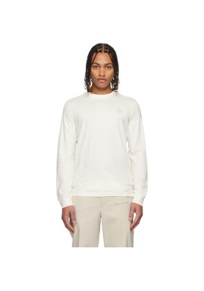 Moncler Off-White Leather Logo Long Sleeve T-shirt