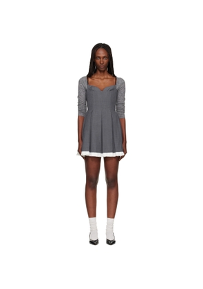 SHUSHU/TONG Gray Pleated Camisole Minidress