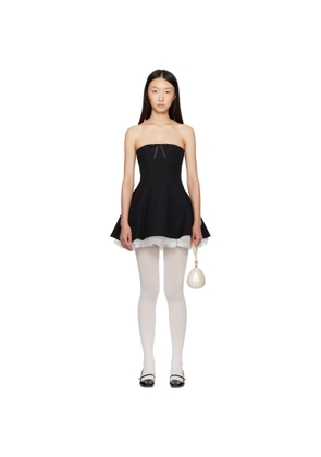 SHUSHU/TONG Black Two-Piece Strapless Puffy Minidress