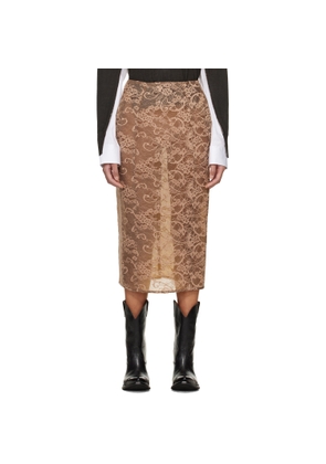 Acne Studios Brown Lace Midi Skirt