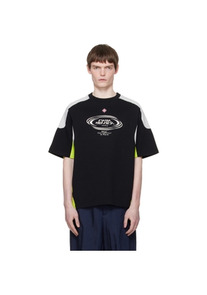 Casablanca Black Colourblock Oversized Short Sleeve T‐shirt