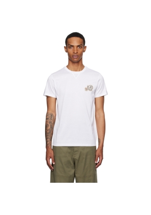 Moncler White Double Logo Patch Cotton T-shirt