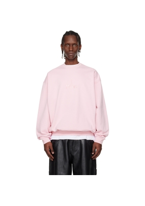 VETEMENTS Pink 'Paris' Embroidered Sweatshirt