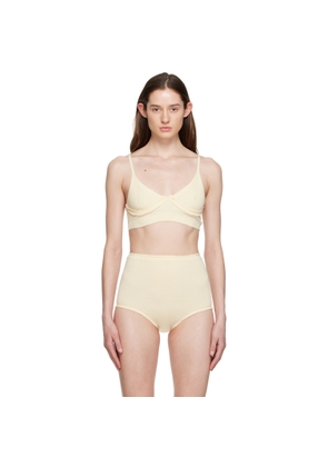 Talia Byre Off-White Ribbed Bra