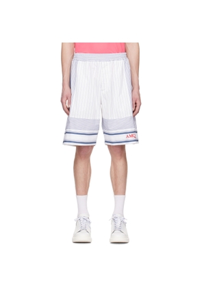 McQueen White & Blue Striped Shorts