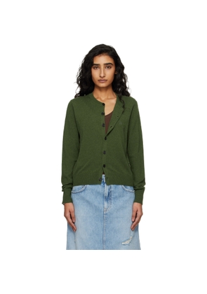 Acne Studios Green Fitted Yak Wool Cardigan