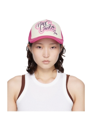 Marc Jacobs SSENSE Exclusive White & Pink 'The Miami' City Trucker Cap