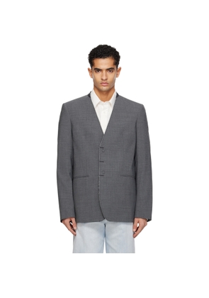 MM6 Maison Margiela Gray Collarless Blazer