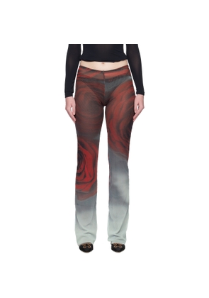Jean Paul Gaultier Red 'The Blurry Roses' Lounge Pants