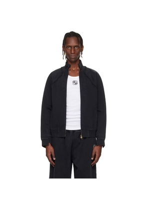 VETEMENTS Black Biker Cross Fitted Zip-Up Track Jacket
