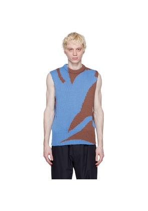 Jil Sander Blue Intarsia Vest