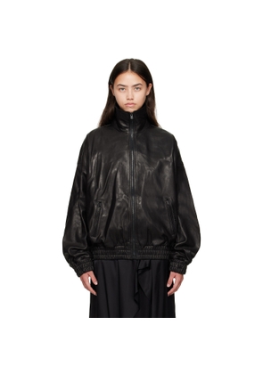 Acne Studios Black Zip Leather Jacket