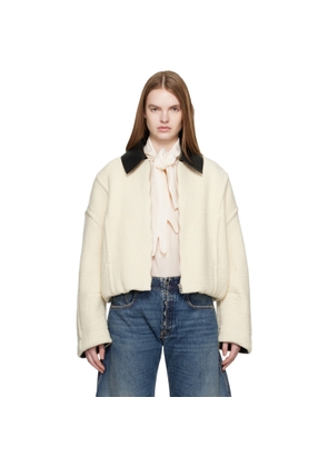 Jean Paul Gaultier Off-White Heavy Wool Bomber Jacket