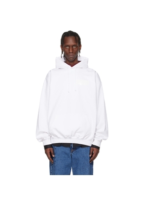 VETEMENTS White Taped Logo Hoodie