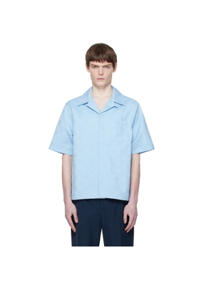 Casablanca Blue Monogram Short Sleeve Shirt