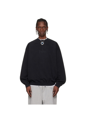 VETEMENTS Black 'Paris' Embroidered Sweatshirt
