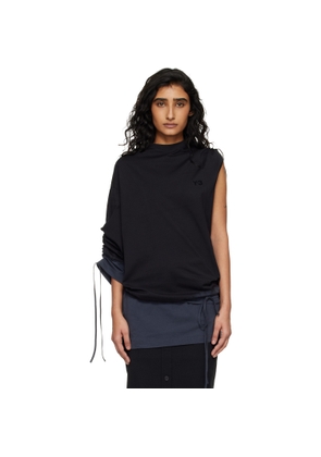 Y-3 Black Dip Dye Cinched Drape T-shirt