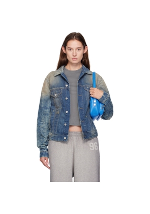 Acne Studios Blue Distressed Denim Jacket