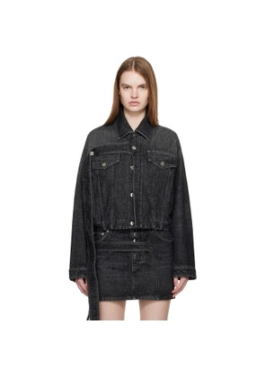 Jean Paul Gaultier Black Oversized Strap Denim Jacket