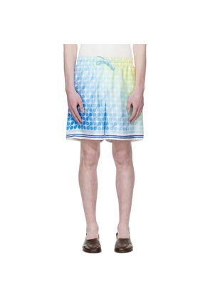 Casablanca Multicolor Gradient Tennis Tile Silk Shorts