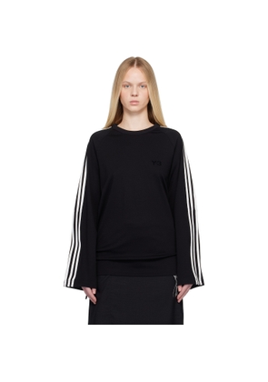 Y-3 Black Long Sleeve 3-Stripes T-shirt