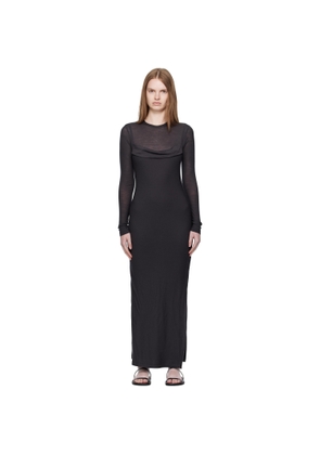 Nanushka Gray Linora Draped Wool Jersey Maxi Dress